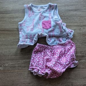 3/$10 pink giraffe set